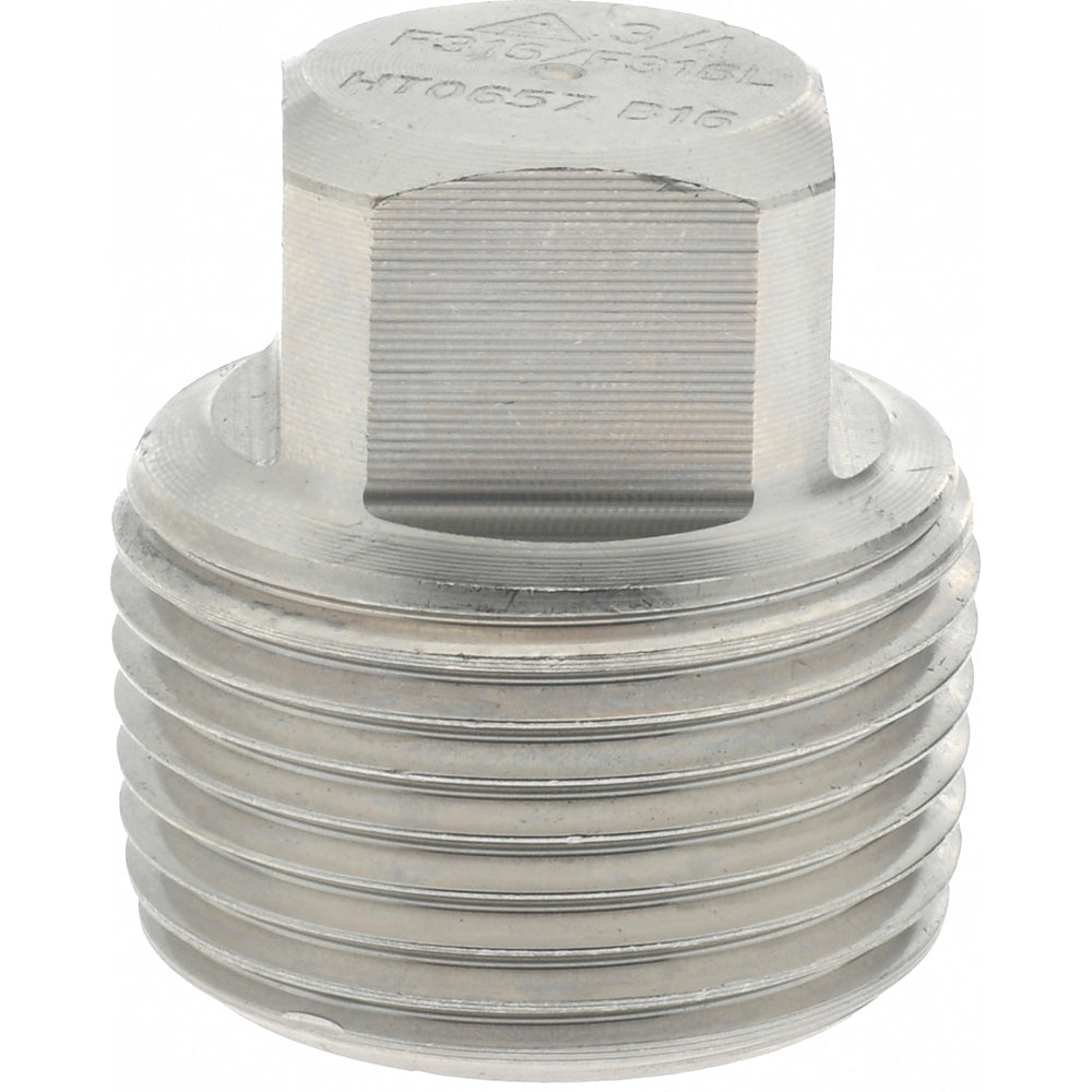 Merit Brass 3617D-12 Pipe Square Head Plug 3/4", 316 & 316L Stainless Steel