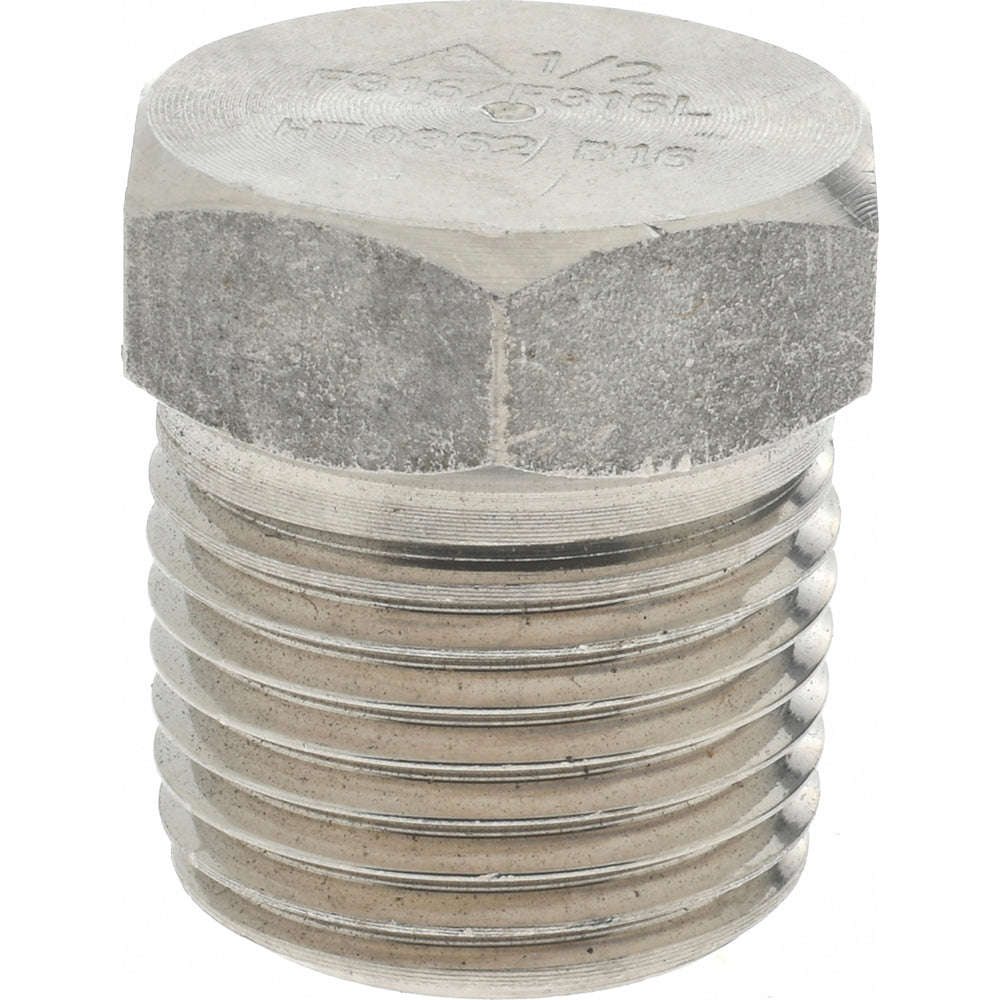 Merit Brass 3617HD-08 Pipe Hex Plug 1/2", 316 & 316L Stainless Steel