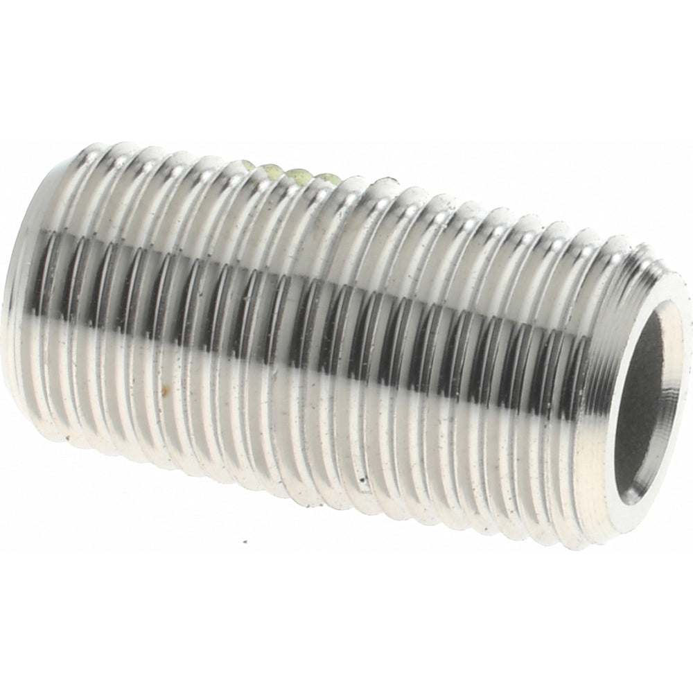 Merit Brass 6502-001 Stainless Steel Pipe Nipple 1/8" Pipe, Grade 316 & 316L