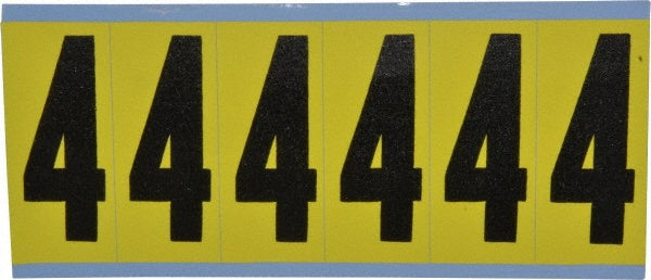 Stranco Incorporated SB6-4 Number & Letter Label "4", Rectangle, 1.5" Wide
