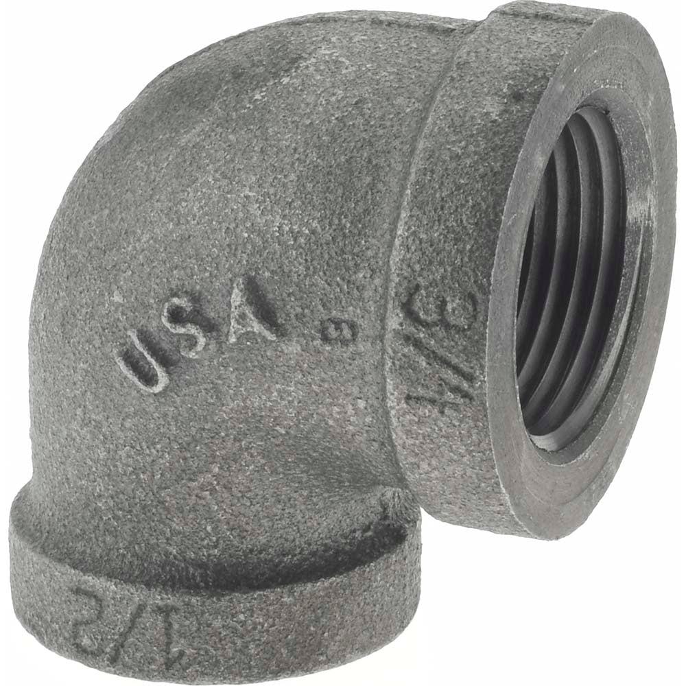 Value Collection B90R 20X15 Size 3/4 x 1/2", Class 150, Malleable Iron Black Pipe Reducing Elbow