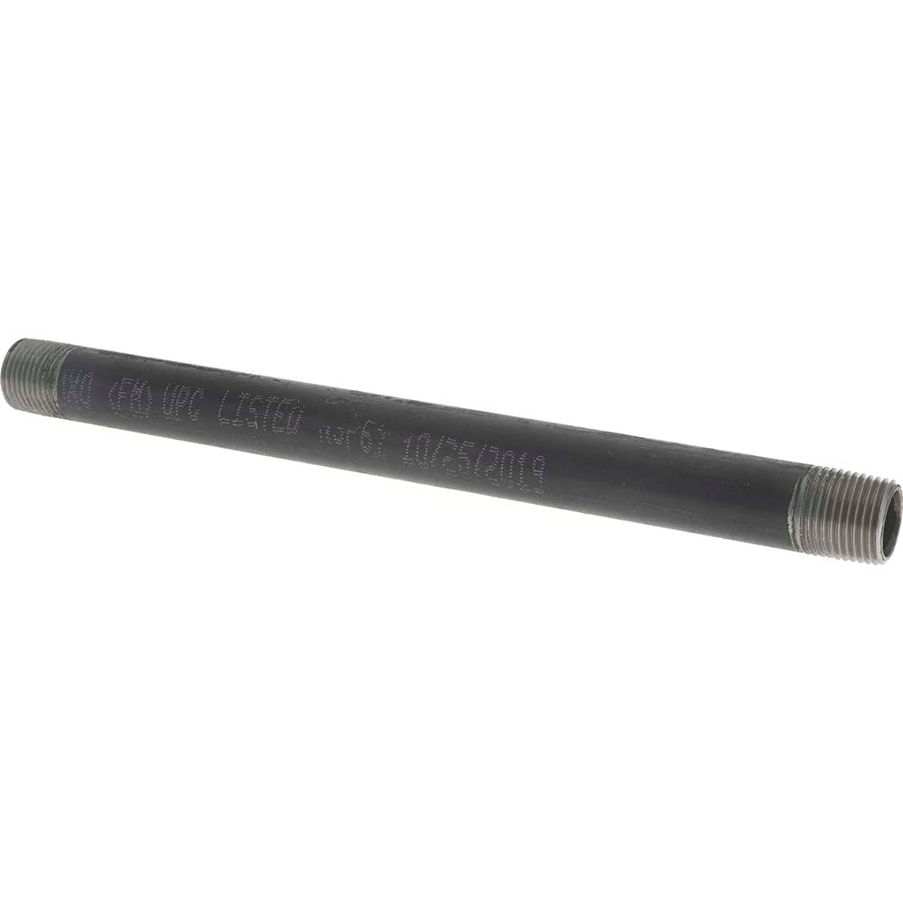 Value Collection NB04100 Black Pipe Nipple 1/2" Dia x 10" Long, Schedule 40