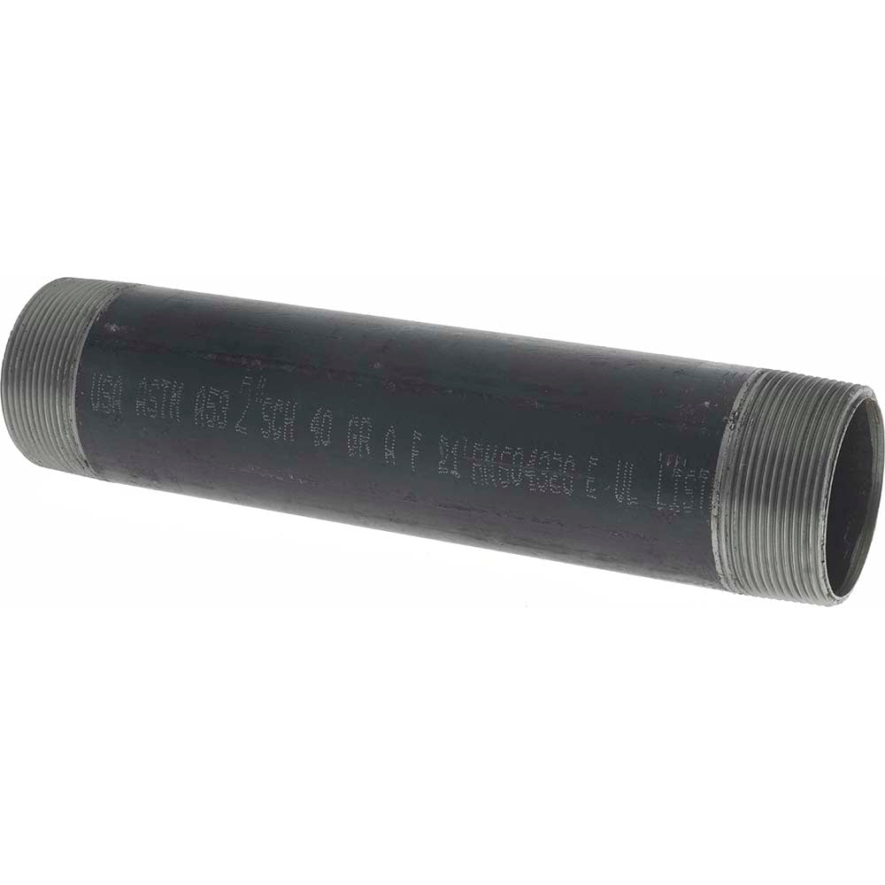 Value Collection NB09100 Black Pipe Nipple 2" Dia x 10" Long, Schedule 40