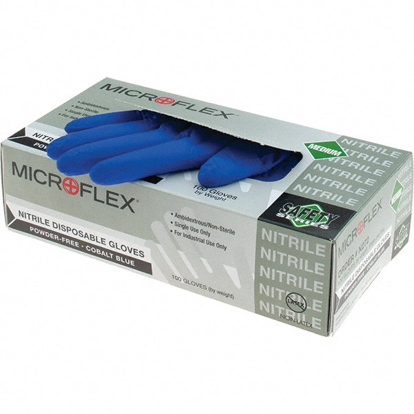 Ansell N272 Series Microflex Disposable Gloves Size Medium, 3.9 mil, Uncoated-Coated Nitrile, Industrial Grade, Unpowdered