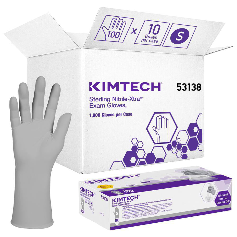 Kimtech 53138 Disposable Gloves Small, 3.5 mil Thick, Nitrile, Medical Grade