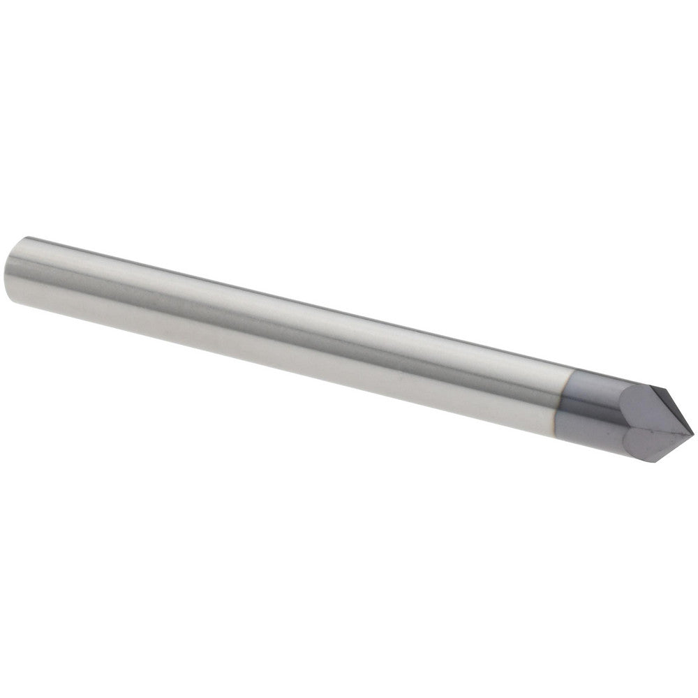 Harvey Tool 72445-C3 Chamfer Mill 3/16" Dia, 3/16" Shank Dia, 90 deg, 2 Flute, Solid Carbide, Single End