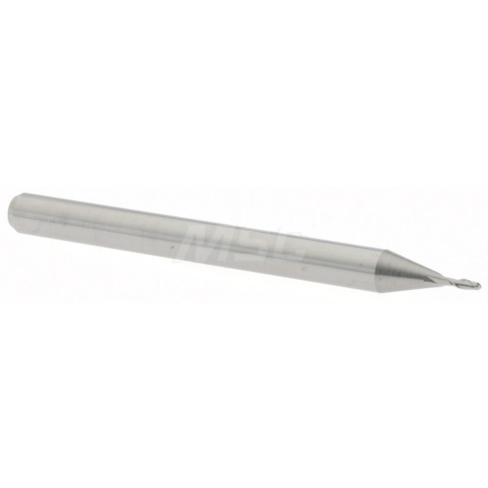 Accupro 12463608 Ball End Mill 0.03" Dia, 0.09" LOC, 2 Flute, Solid Carbide