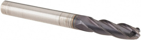 Guhring 9031650047600 Ball End Mill 3/16" Dia, 5/8" LOC, 4 Flute, Solid Carbide