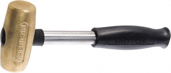 American Hammer AM3BRCG Non-Marring Hammer 3 lb, 1-3/4" Face Dia, Brass Head