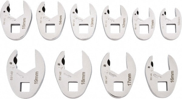 GEARWRENCH 89119 10 Piece 3/8" Drive Open End Crowfoot Wrench Set
