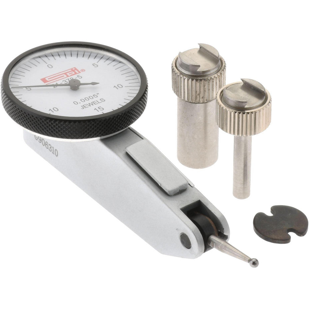 SPI 21-378-5 Dial Test Indicators 0.03 Max, 0-15-0, 0.0005" Accuracy, Horizontal