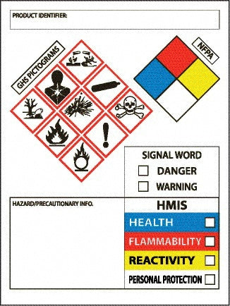 AccuformNMC GHS2264ALV Hazardous Material Label 4" High
