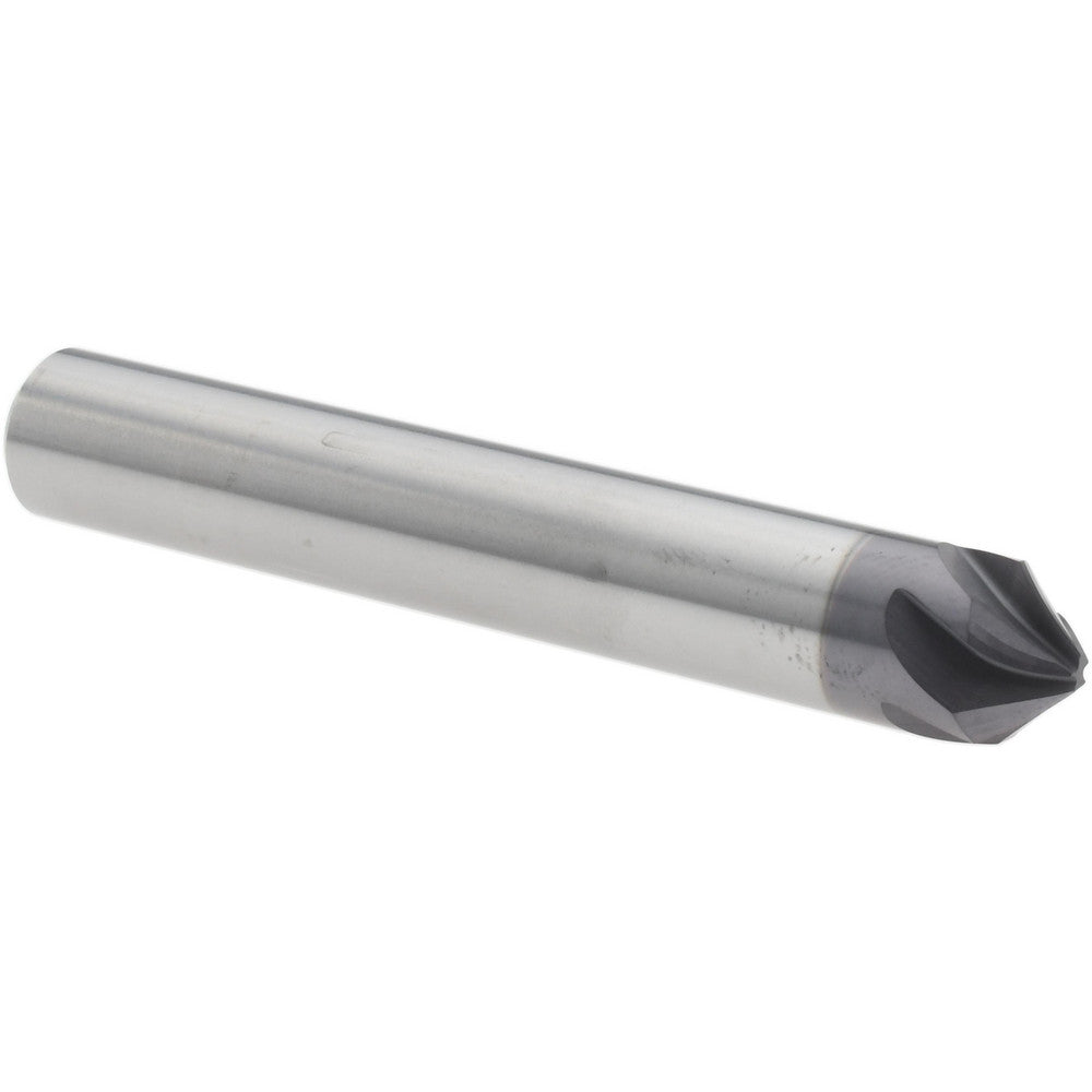 Harvey Tool 908424-C3 Chamfer Mill 3/8" Dia, 3/8" Shank Dia, 90 deg, 5 Flute, Solid Carbide, Single End