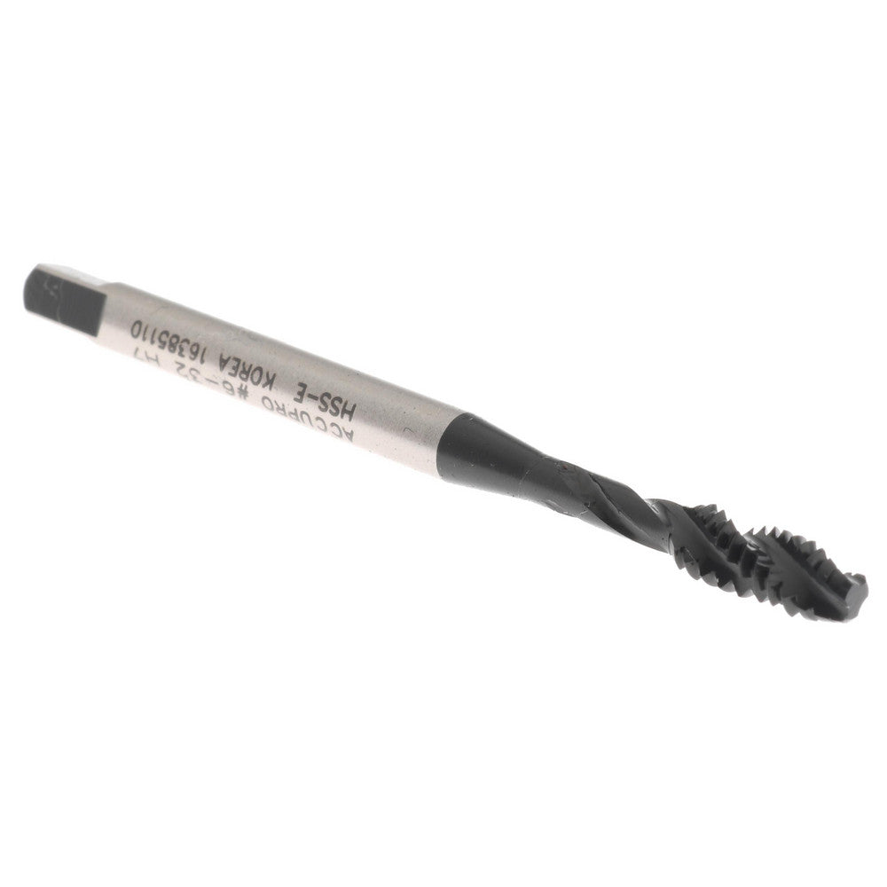 Accupro T1634247 Spiral Flute Tap #6-32, 3 Flutes, Bottoming, Vanadium High Speed Steel, Oxide Coated