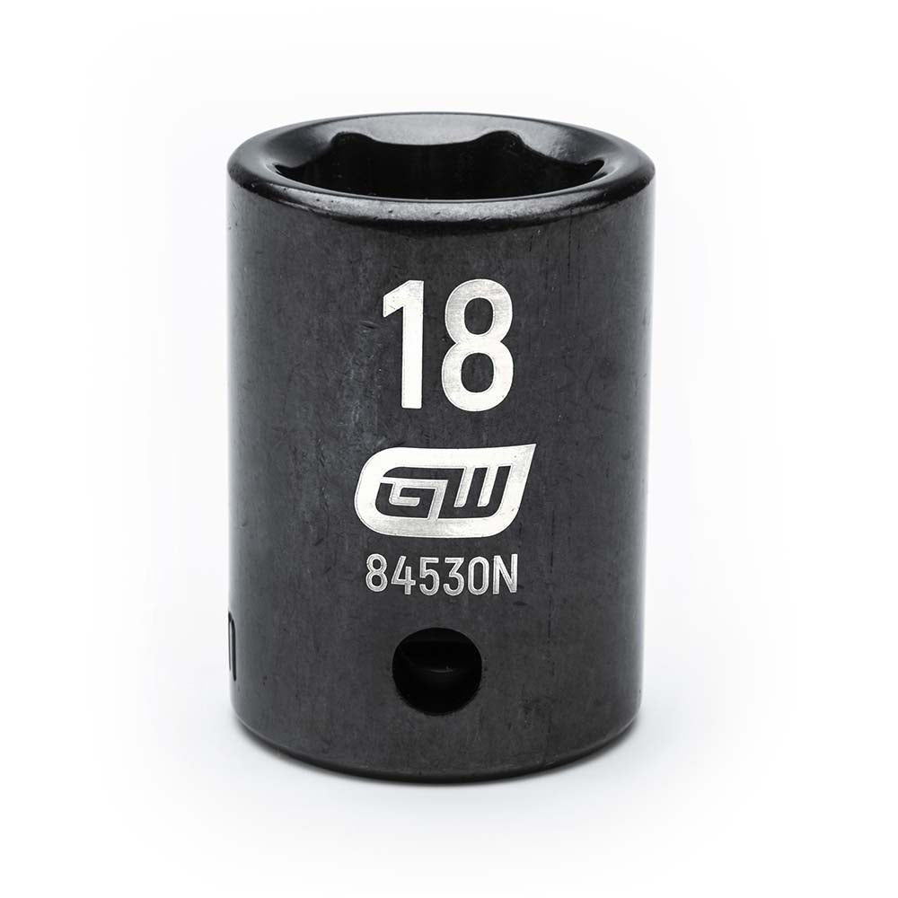 GEARWRENCH 84530N Impact Socket 1/2" Drive, 18mm Socket, Hex Drive