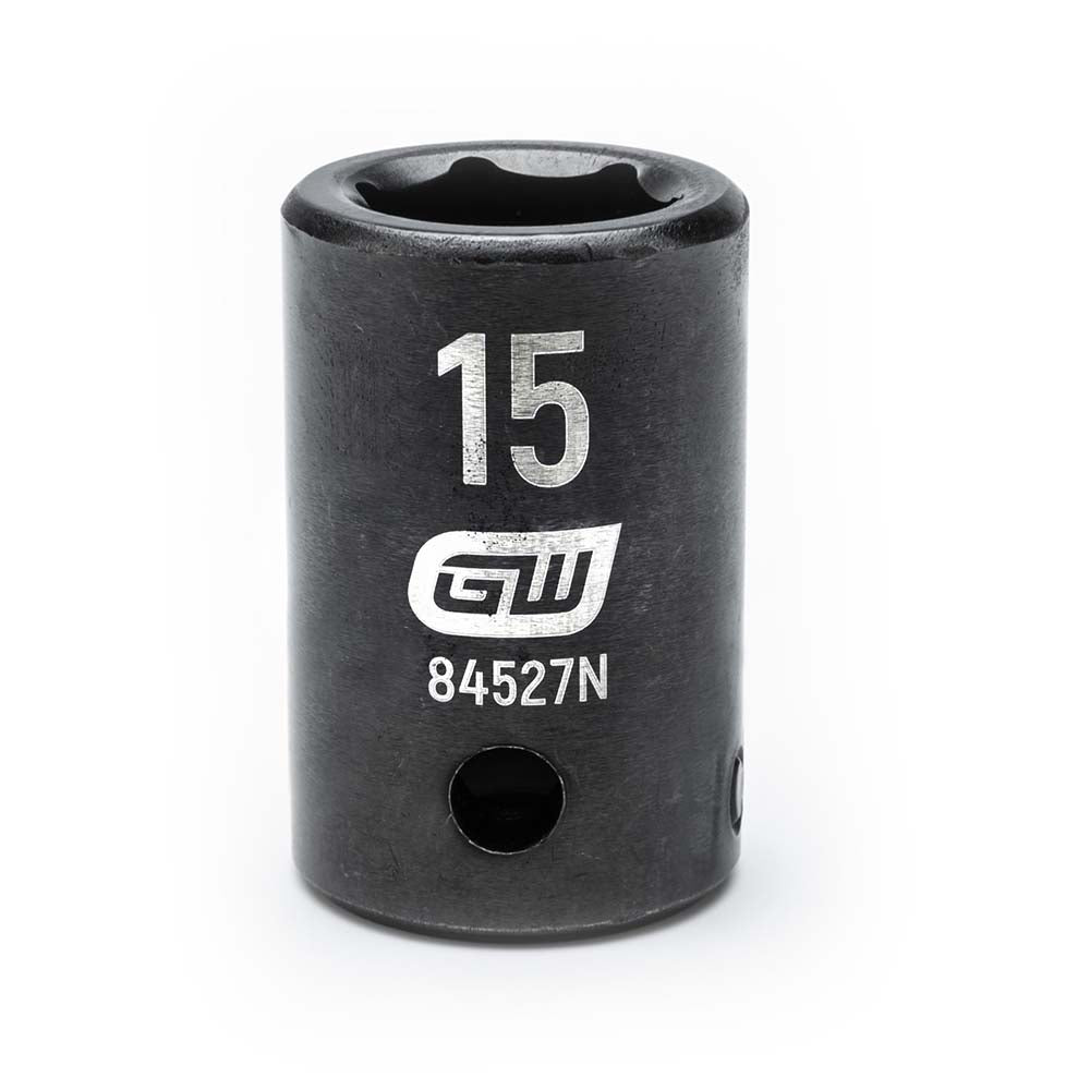 GEARWRENCH 84527N Impact Socket 1/2" Drive, 15mm Socket, Hex Drive