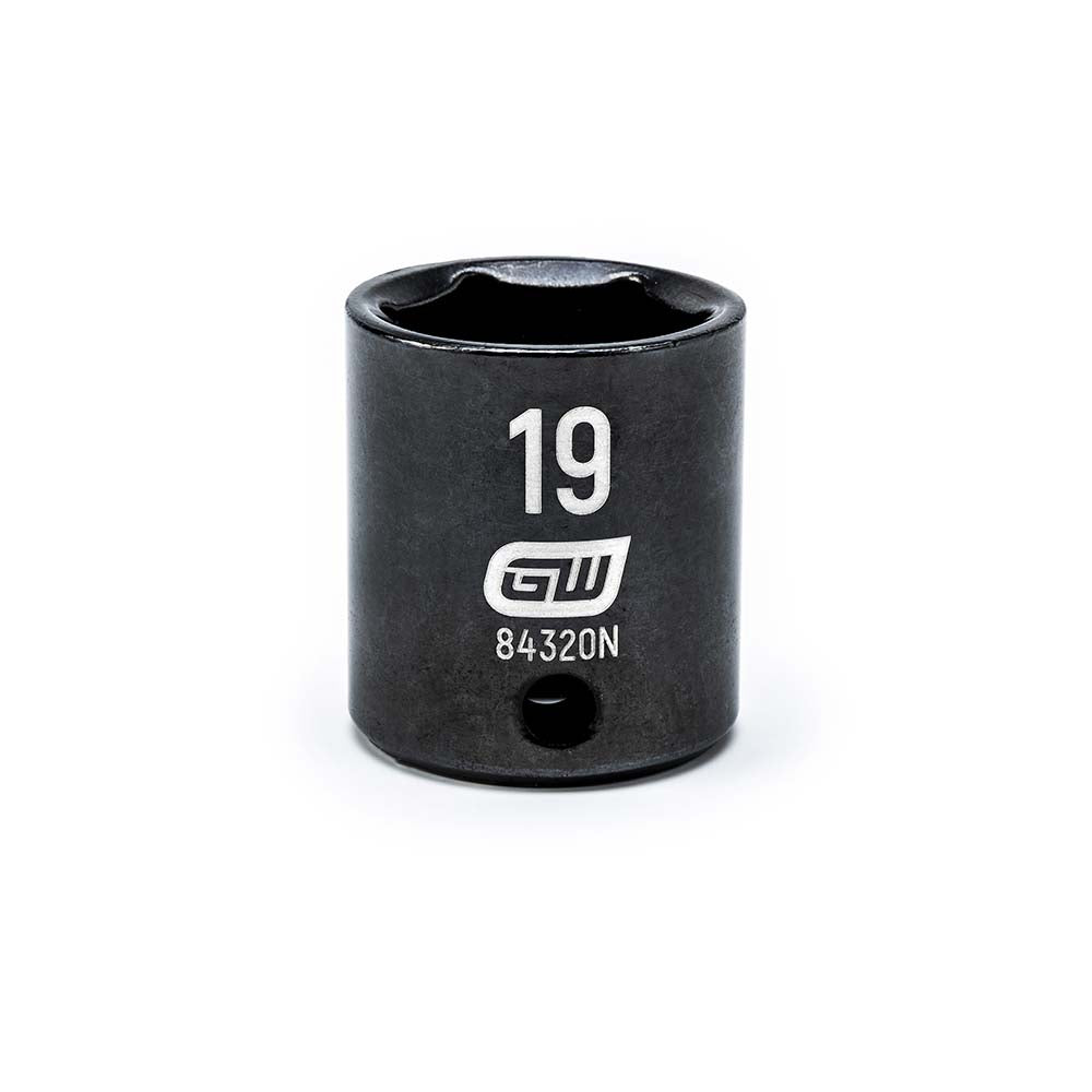GEARWRENCH 84320N Impact Socket 3/8" Drive, 19mm Socket, Hex Drive