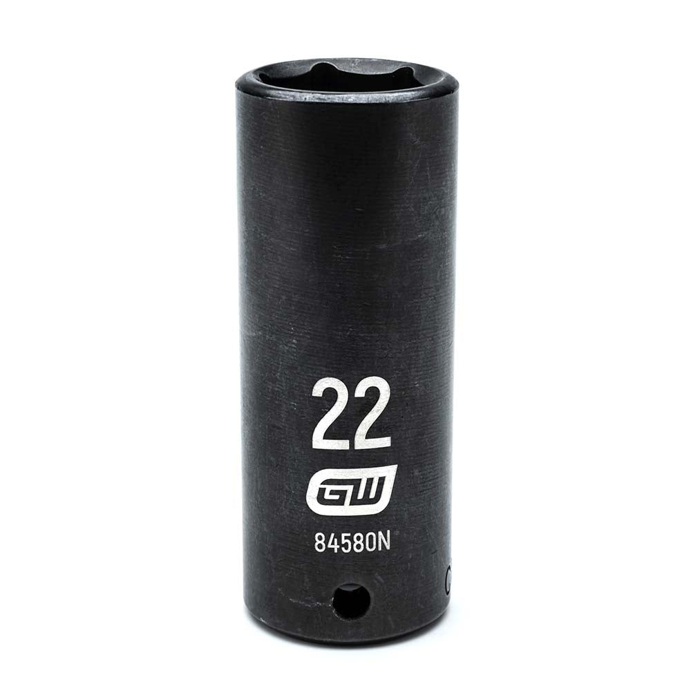 GEARWRENCH 84580N Impact Socket 1/2" Drive, 22mm Socket, Hex Drive