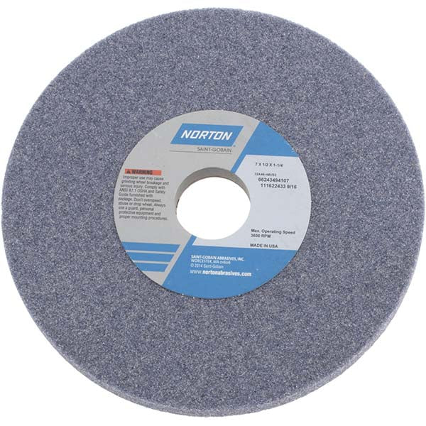 Norton 66243494107 Surface Grinding Wheel 7" Dia, 1/2" Thick, 1-1/4" Hole, 46 Grit, H Hardness