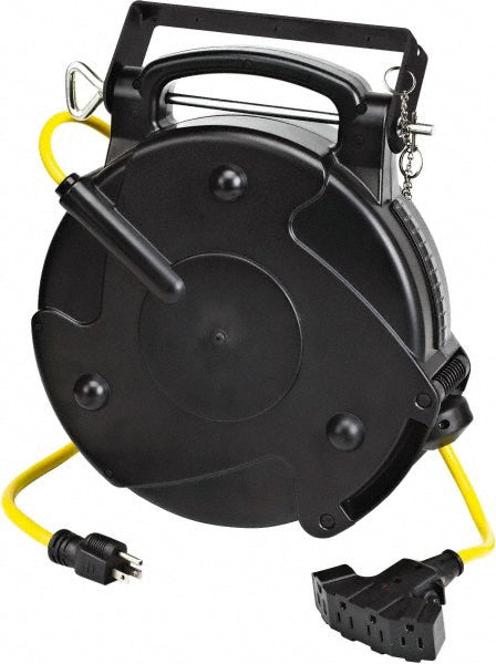 Value Collection 8665TFQ Cord & Cable Reel 12 AWG, 65' Long, Quad Tap NEMA 5-15 End