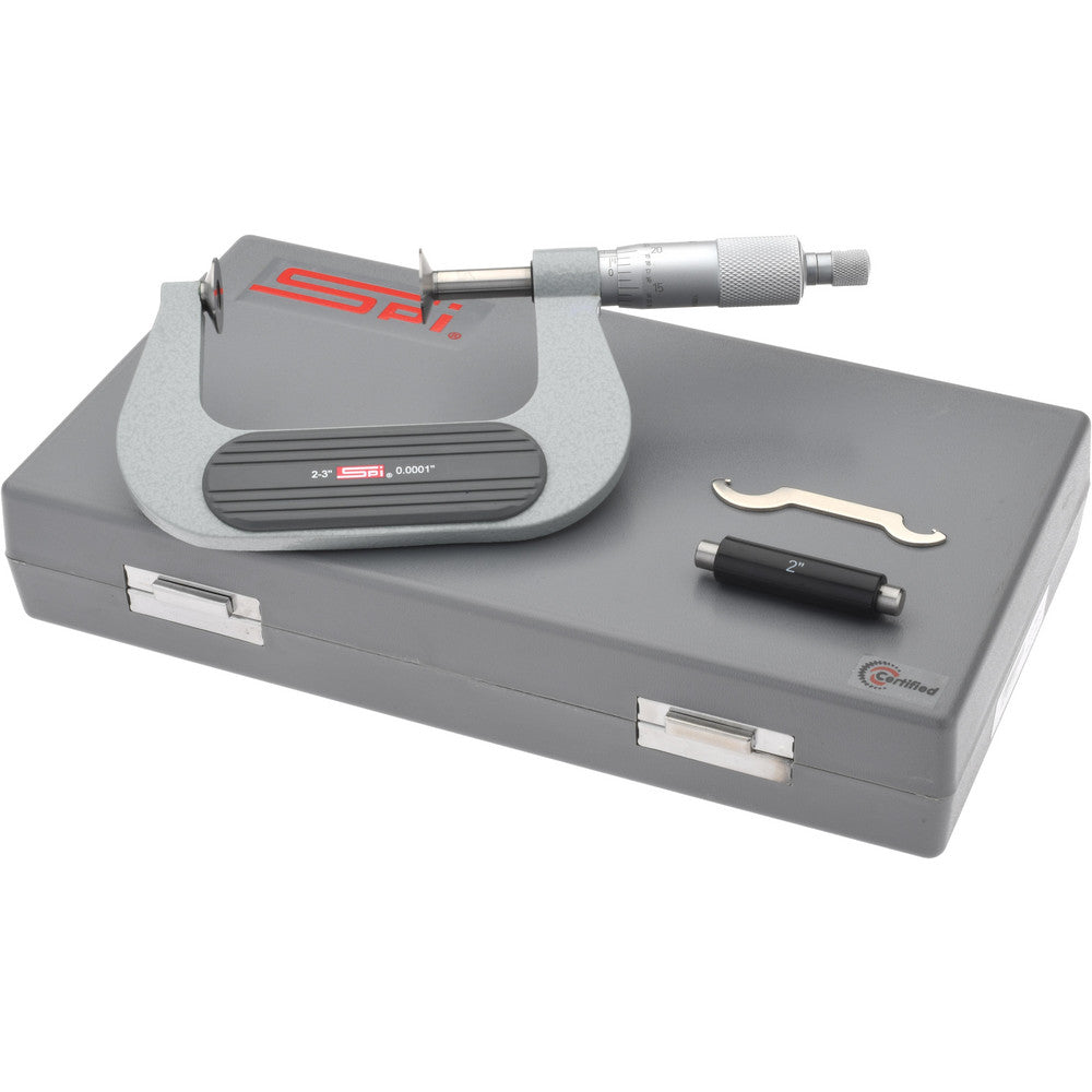 SPI CMS160725075 2 to 3", Ratchet Stop Thimble, Mechanical Disc Micrometer
