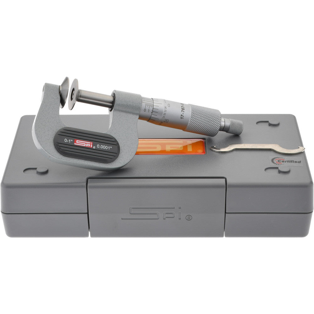 SPI CMS160725070 0 to 1", Ratchet Stop Thimble, Mechanical Disc Micrometer