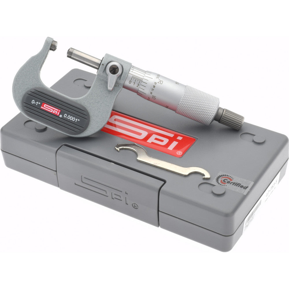 SPI CMS160725066 Mechanical, 0 to 1" Measurement, Painted Finish Carbide Face Ball Anvil Micrometer