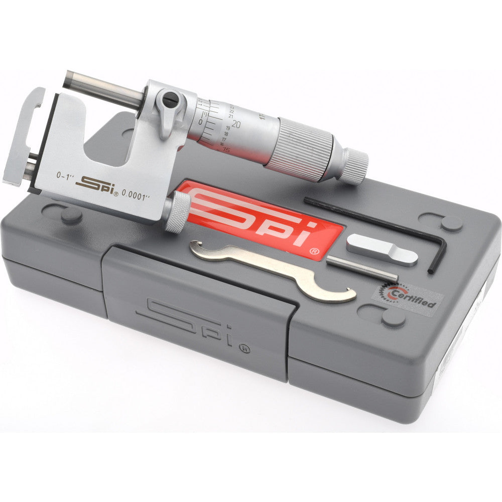 SPI CMS160412032 0 to 1 Inch Range, Carbide Face, Chrome Plated Mechanical Multi Anvil Micrometer