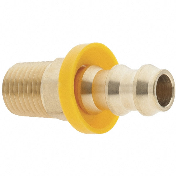 Value Collection 2750002030 Barbed Push-On Hose Male Connector 1/4" NPTF, Brass