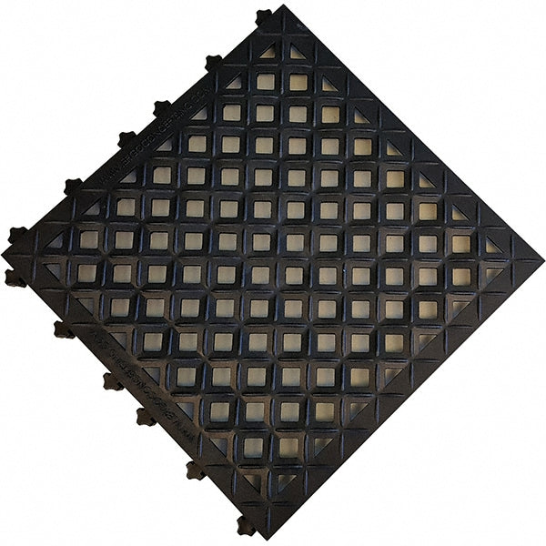 Ergo Advantage A2-B Anti-Fatigue Modular Tile Mat Dry Environment, 18" Length, 18" Wide, 1" Thick, Black