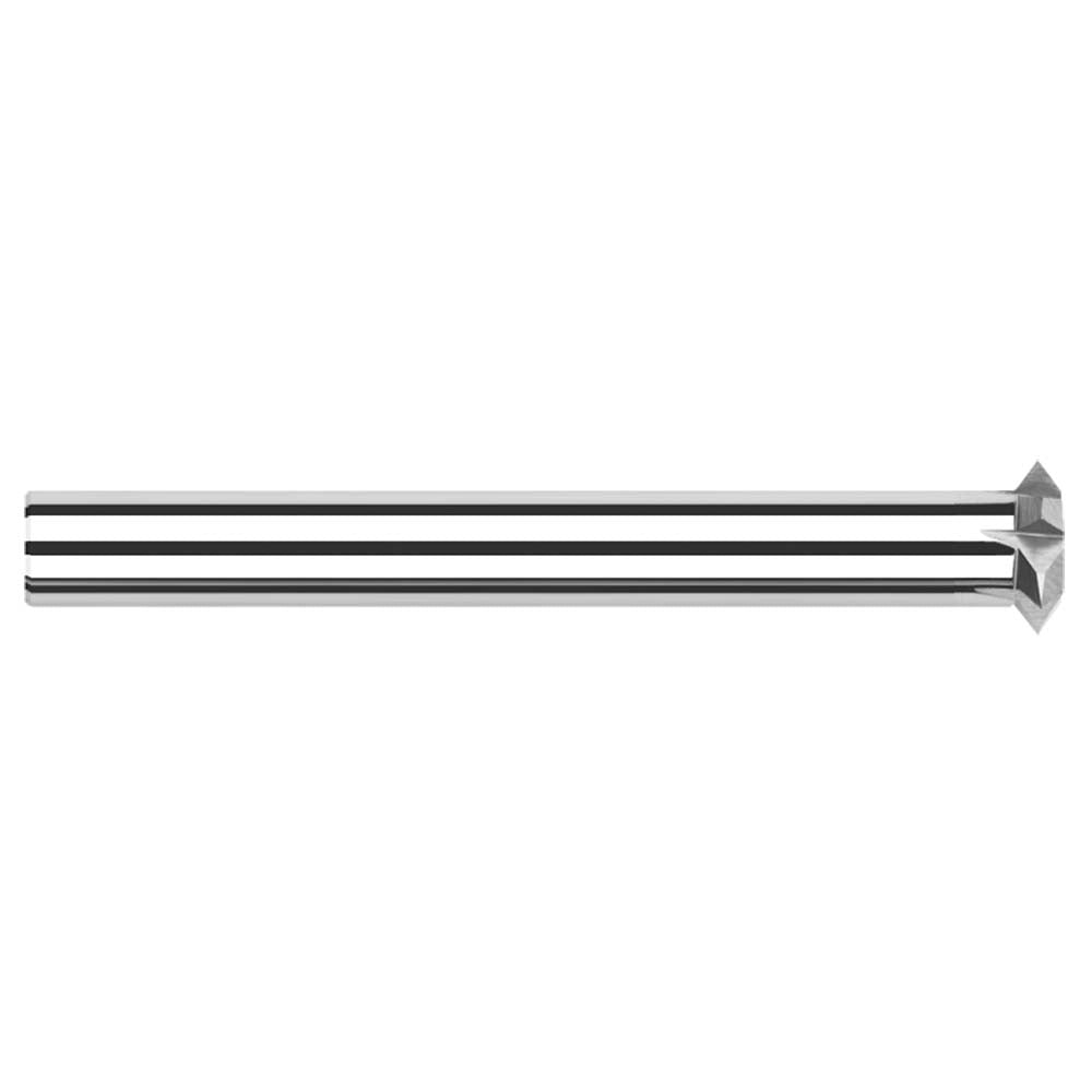 Harvey Tool 19520 Double Angle Milling Cutter 90 °, 3/4" Cut Dia, 1/4" Cut Width, 1/2" Shank Dia, Solid Carbide