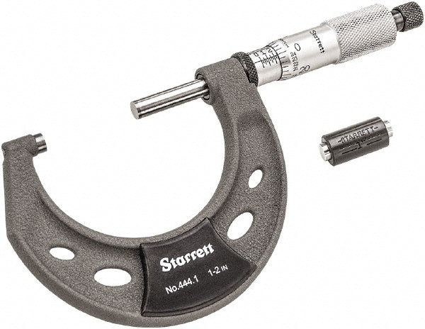 Starrett T444.1XRL-2 Mechanical Outside Micrometer 2" Range, 0.0001" Graduation