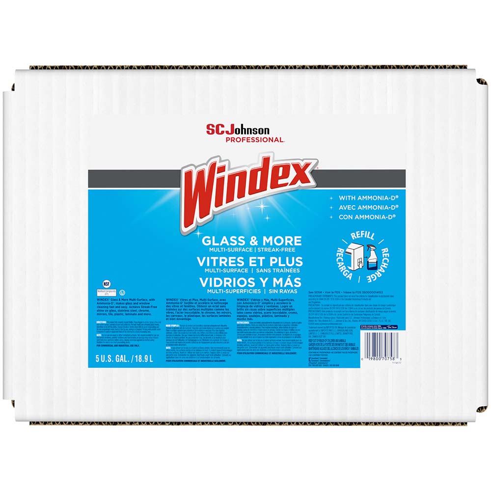 Windex 696502 Windex Glass & More Multi-Surface, Streak-Free Cleaner Refill, 5 Gallon