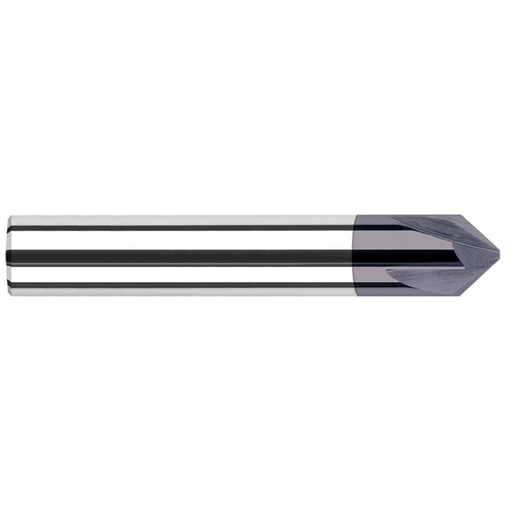 Harvey Tool 18470-C3 Chamfer Mill 3/8" Dia, 3/8" Shank Dia, 140 deg, 3 Flute, Solid Carbide, Single End