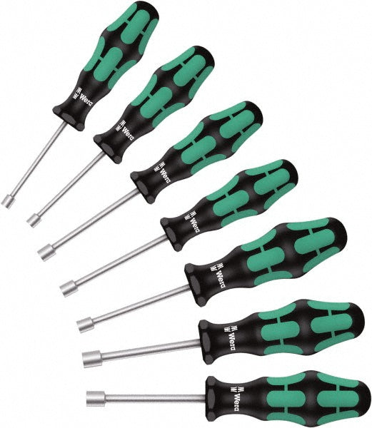 Wera 05029510001 Nut Driver Set 7 Pc, 5 to 13 mm, Hollow Shaft, Ergonomic Handle