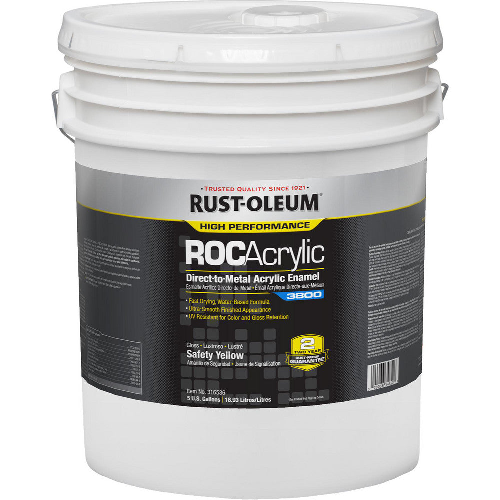 Rust-Oleum 316536 Acrylic Enamel Paint 5 gal, Gloss Finish, Safety Yellow