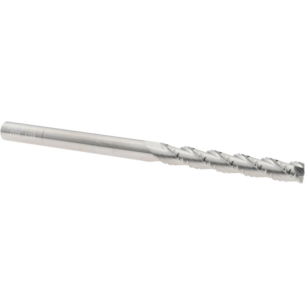 Kyocera SGS Precision Tools 33395 Roughing End Mill 1/4" Dia, 3 Flutes, 0.02" Corner Radius, Chipbreaker, Solid Carbide