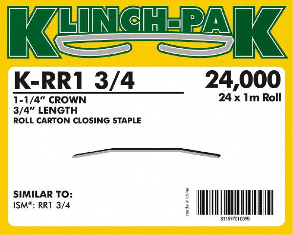 Klinch-Pak K-RR1-3/4 Wide Crown Construction Staple 1-1/4" Wide, 3/4" Long