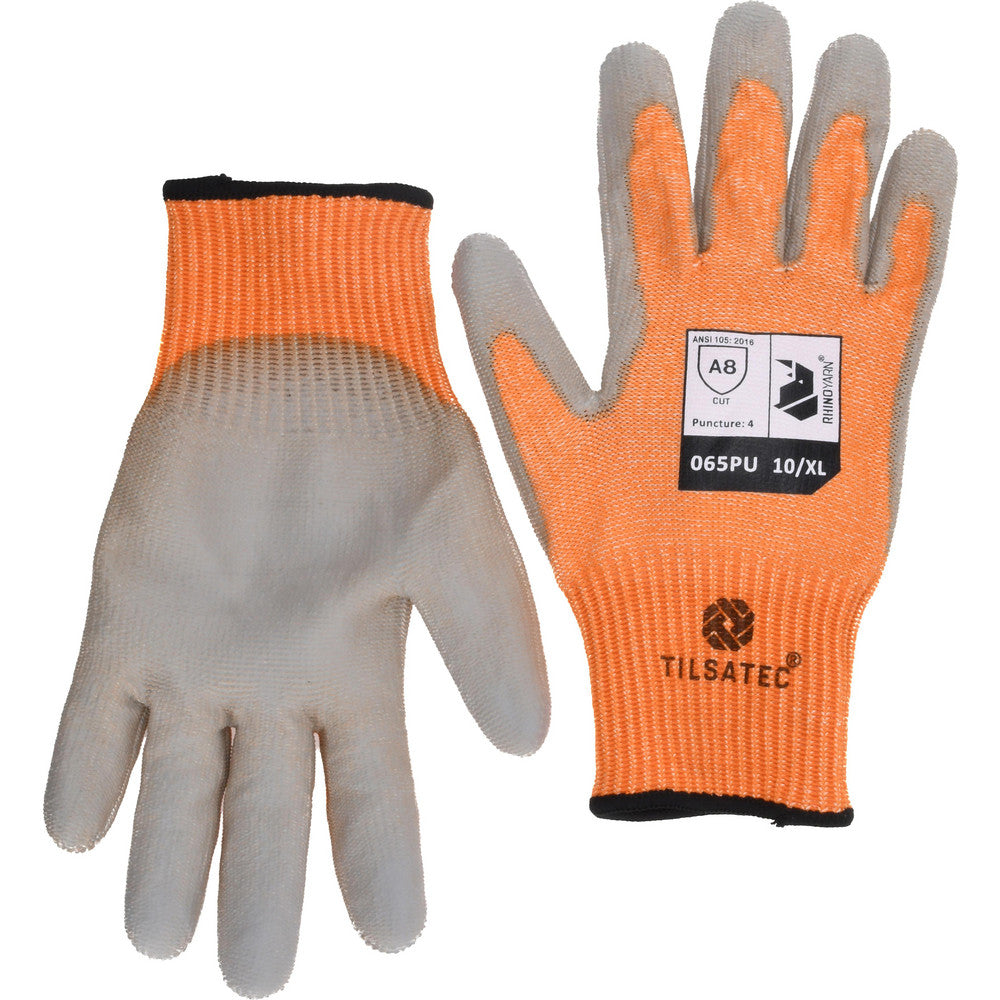 Tilsatec TTP065PU-100 Cut, Puncture & Abrasion-Resistant Gloves Tilsatec TTP065PU, Size X-Large, ANSI Cut A8, ANSI Puncture 4, Polyurethane, RhinoYarn