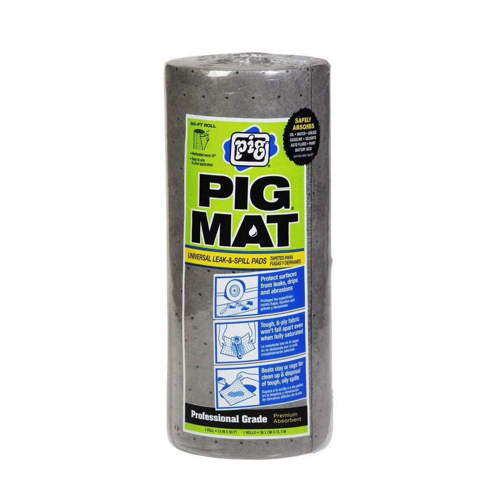 New Pig 25201 Pads, Rolls & Mats Product Type Mat Application Universal Use Overall Length (Inch) 50 Width (Decimal Inch - 4 Decimals) 15 Material Polypropylene Fluids Absorbed Automotive Fluids Oil Based Liquids Water Toxic Fluids
