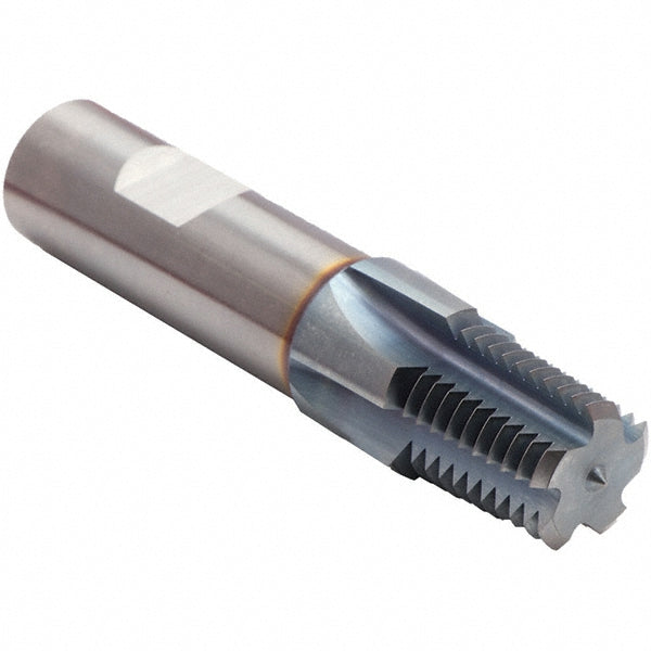 Emuge GFT53A16.9678 Straight Flute Thread Mill 3/4-14, Internal, 4 Flutes, 1/2" Shank Dia, Solid Carbide