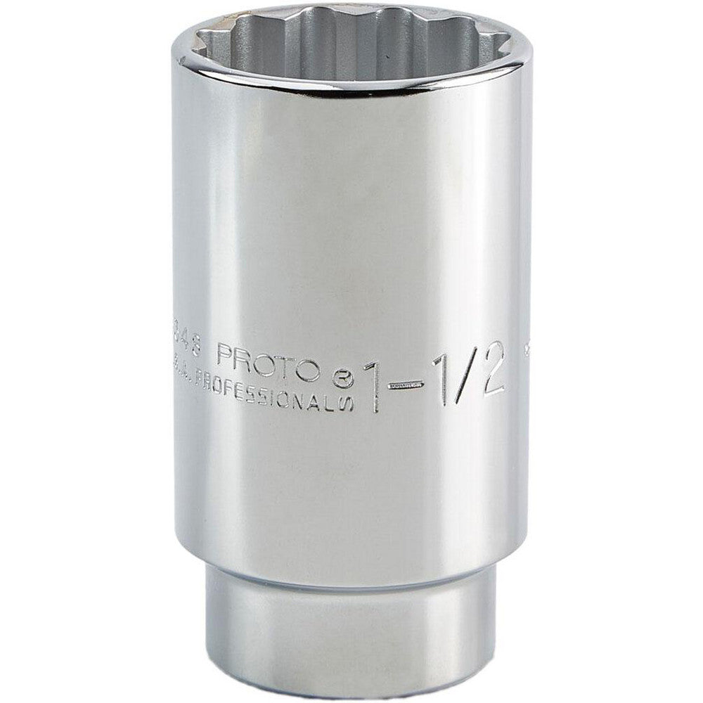 Proto J5348 Deep Well Hand Socket 1/2" Drive, 1-1/2" Socket, 12-Point