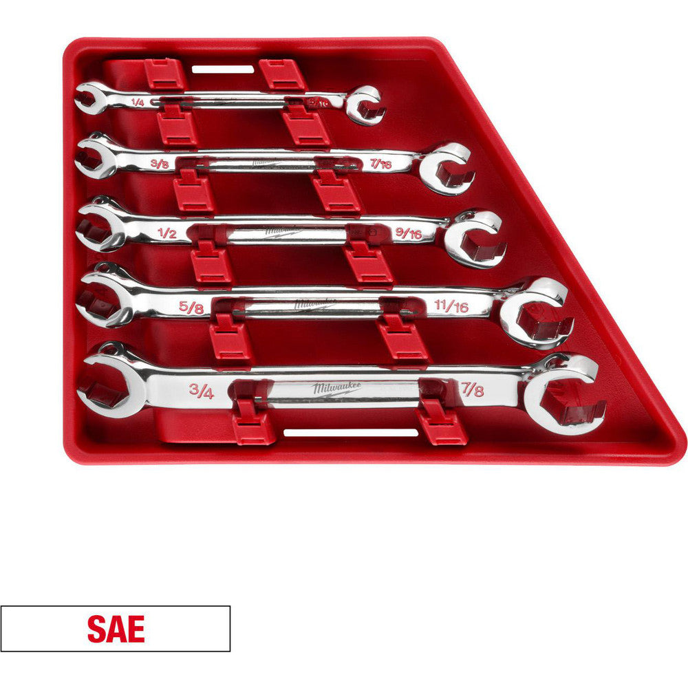 Milwaukee Tool 48-22-9470 Wrench Sets Set Type Flare Nut Wrench Set System Of Measurement Inch Size Range 1/4 in - 7/8 in Container Type Tray Material Chromium-Vanadium Steel Finish Coating Chrome