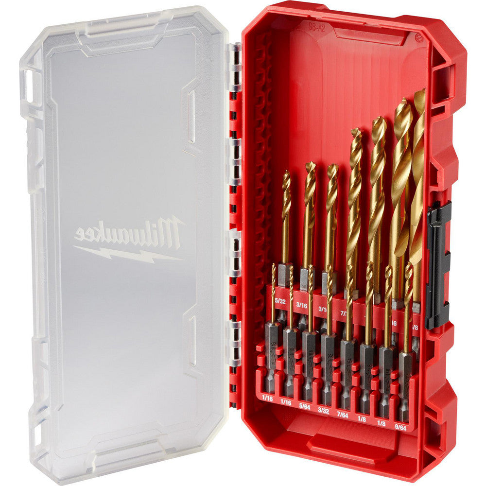Milwaukee Tool 48-89-4670 Drill Bit Sets Drill Bit Set Type Hex Shank Drill Bits Number of Pieces 15 Tool Material High-Speed Steel Coating/Finish TiN Cutting Direction Right Hand Shank Type Hex