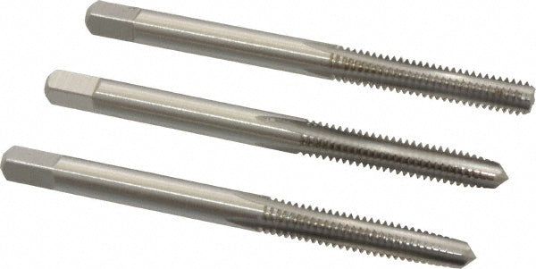 Cleveland C54272 Tap Set #8-32 UNC, 4 Flute, Bottoming Plug & Taper, High Speed Steel, Bright Finish