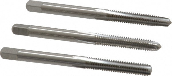 Cleveland C54280 Tap Set #8-32 UNC, 4 Flute, Bottoming Plug & Taper, High Speed Steel, Bright Finish