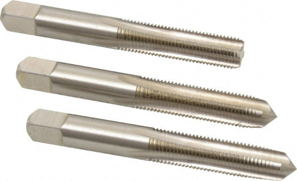 Cleveland C54600 Tap Set 3/8-24 UNF, 4 Flute, Bottoming Plug & Taper, High Speed Steel, Bright Finish