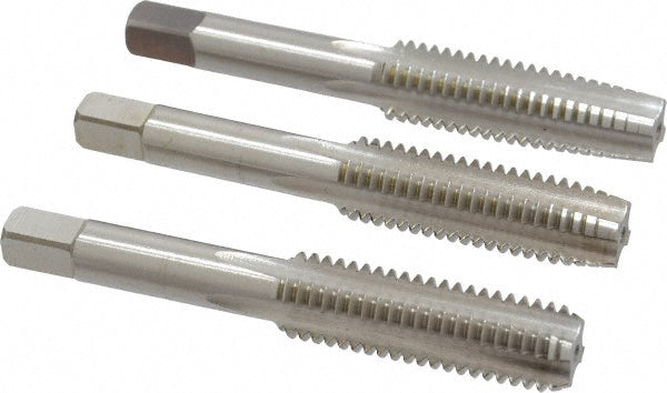 Cleveland C54731 Tap Set 1/2-13 UNC, 4 Flute, Bottoming Plug & Taper, High Speed Steel, Bright Finish