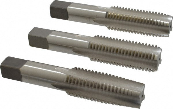 Cleveland C54926 Tap Set 1-8 UNC, 4 Flute, Bottoming Plug & Taper, High Speed Steel, Bright Finish