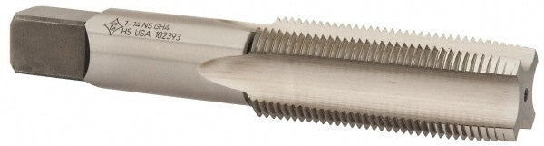 Cleveland C54933 1-14 Taper RH 3B H4 Bright High Speed Steel 4-Flute Straight Flute Hand Tap